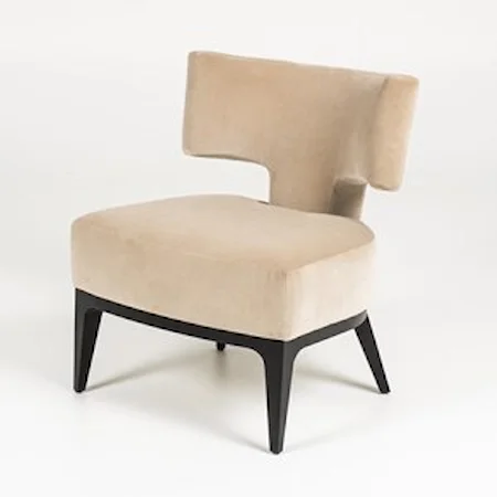 Contemporary Accent Chair with Wood Base